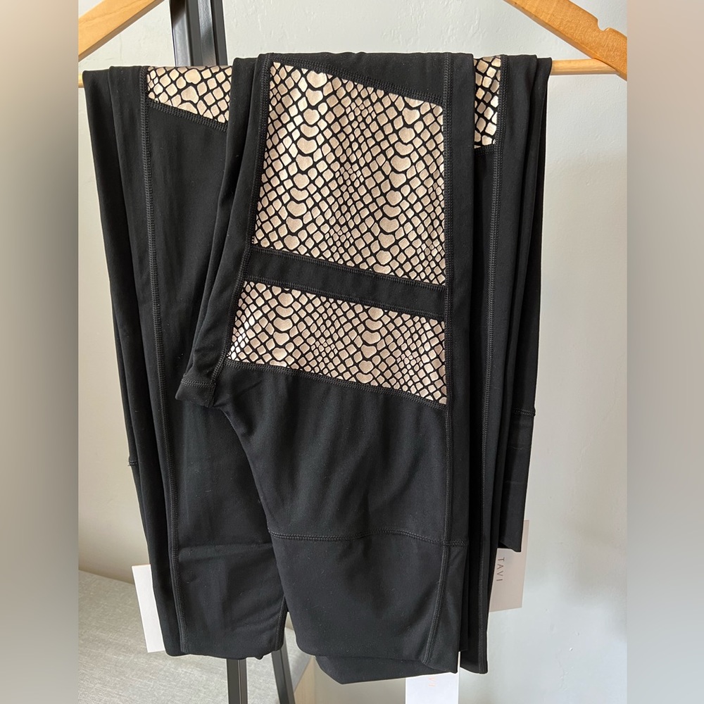High waisted gold snake print tight. NWT